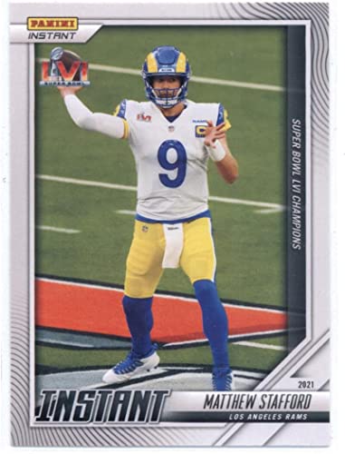 2022 Panini Instant Super Bowl LVI #1 Matthew Stafford Los Angeles Rams Official NFL Football Card in Raw (NM or Better) Condition