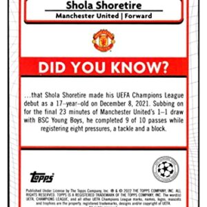 SHOLA SHORETIRE RC 2021-22 Topps Merlin Chrome UEFA League #35 ROOKIE NM+-MT+ Soccer