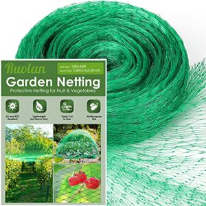 ruolan bird netting for garden protect vegetable plants and fruit trees,plastic trellis netting for birds, deer,squirrels and other animals