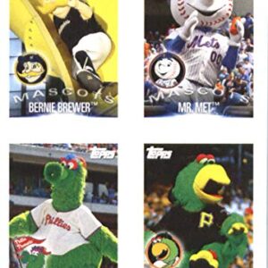 2019 Major League Baseball Sticker Collection #183/197/200/207 Bernie Brewer/Mr. Met/Phillie Phanatic/Pirate Parrot/Stephen Piscotty Milwaukee Brewers/New York Mets/Philadelphia Phillies/Pittsburgh Pirates/Oakland Athletics Mascots From Set of Topps MLB B