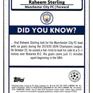 RAHEEM STERLING 2021-22 Topps Merlin Chrome UEFA League #62 NM+-MT+ Soccer