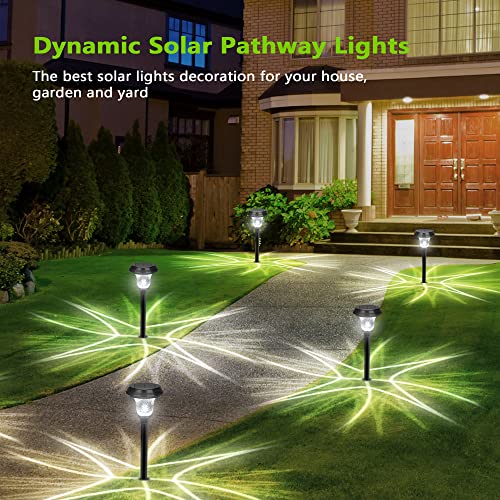 deleis Solar Outdoor Pathway Lights, Solar Lights Outdoor Decorative for Yard, Rotating Solar Garden Lights Solar Powered Waterproof, Solar Yard Lights Outdoor Solar Powered for Walkway Path