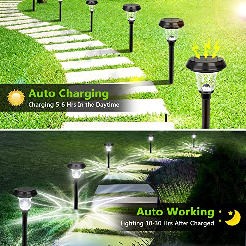 deleis Solar Outdoor Pathway Lights, Solar Lights Outdoor Decorative for Yard, Rotating Solar Garden Lights Solar Powered Waterproof, Solar Yard Lights Outdoor Solar Powered for Walkway Path