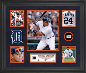 miguel cabrera detroit tigers framed 5-photo collage with piece of game-used ball – mlb player plaques and collages