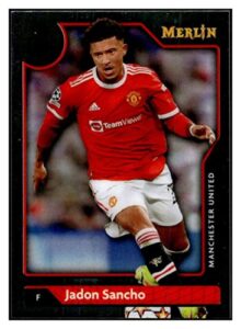 jadon sancho 2021-22 topps merlin chrome uefa league #56 nm+-mt+ soccer