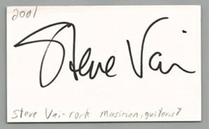 steve vai singer guitar legend rock music signed index card jsa coa