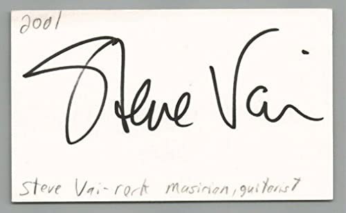 Steve Vai Singer Guitar Legend Rock Music Signed Index Card JSA COA