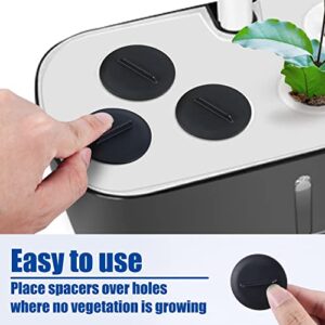 25pcs Plant Spacer Kit, Garden Plant Spacers Round Spacer Cover Plant Deck Openings for Aerogarden Indoor Hydroponic Growing System (Black)