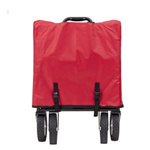 Mac Sports Heavy Duty Steel Frame Collapsible Folding 150 Pound Capacity Outdoor Camping Garden Utility Wagon Yard Cart, Red
