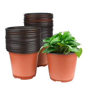 kinglake 50 pcs 6″ plastic plants nursery seedlings pot/pots flower plant container seed starting pots for plant