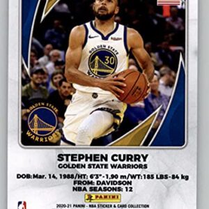 2020-21 Panini Cards (From Sticker Packs) #79 Stephen Curry Golden State Warriors Official NBA Basketball Trading Card in Raw (EX-MT or Better) Condition