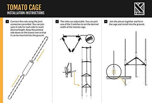 K-Brands Tomato Cage – Premium Tomato Plant Stakes Support Cages Trellis for Garden and Pots (Upto 68 Inches Tall)