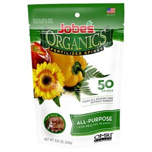 jobe’s, fertilizer spikes, all-purpose, 50 count, flowers, trees, fruit, nut, shrubs, vegetables