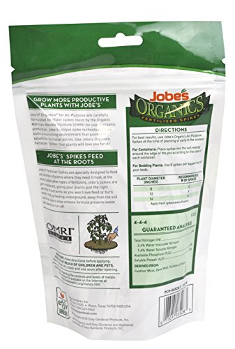 Jobe's, Fertilizer Spikes, All-Purpose, 50 Count, Flowers, Trees, Fruit, Nut, Shrubs, Vegetables