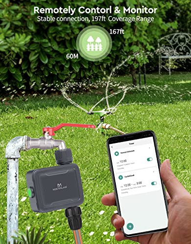 Moistenland Bluetooth Sprinkler Timer, Smart Hose Faucet Timer, Wireless APP Control Available, Outdoor Hose Timer for Garden Lawns Plants, Irrigation Timer for Flowerbed