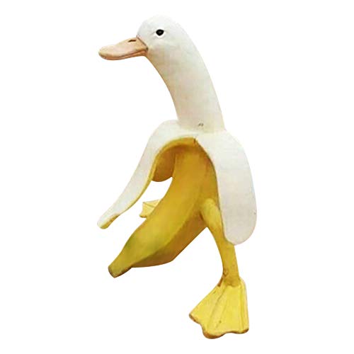 JACE Banana Duck Garden Statue, Cute Peeled Banana Duck Art Decorative, for Living Room, Bedroom, and Patio Garden Outdoor (1PCS)