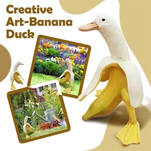 JACE Banana Duck Garden Statue, Cute Peeled Banana Duck Art Decorative, for Living Room, Bedroom, and Patio Garden Outdoor (1PCS)