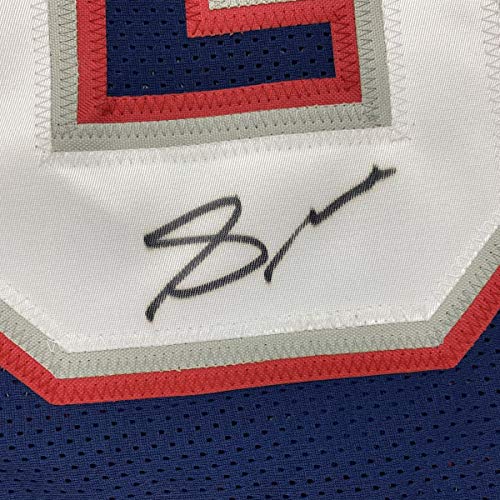 Autographed/Signed Stephon Gilmore New England Blue Football Jersey PSA/DNA COA