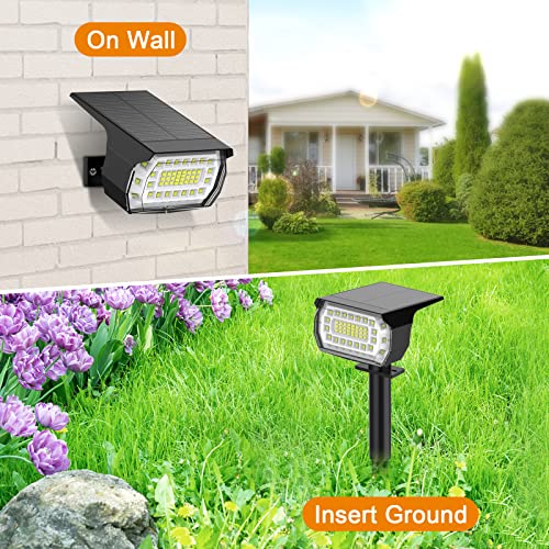 LANSOW Solar Spot Lights Outdoor, [8 Pack/57 LED] 2-in-1 Solar Landscape Spotlights, 3 Modes IP65 Waterproof Dusk to Dawn Solar Powered Flood Wall Lights for Yard Garden Pathway Driveway(Cool White)