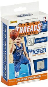 2018-19 panini threads hanger box 20 cards per box w 2 exclusive rookie statement cards possible luka doncic