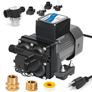 dc house 42-series brushless motor water transfer pump 110v 5.5gpm 55psi, rv water pump 110 volt support continuous operation include 3/4″ garden hose adapters for kitchen bathroom rv yacht