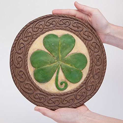 Bits and Pieces - St. Patrick's Day Shamrock Stone - Luck of The Irish - Celtic Knotted Border