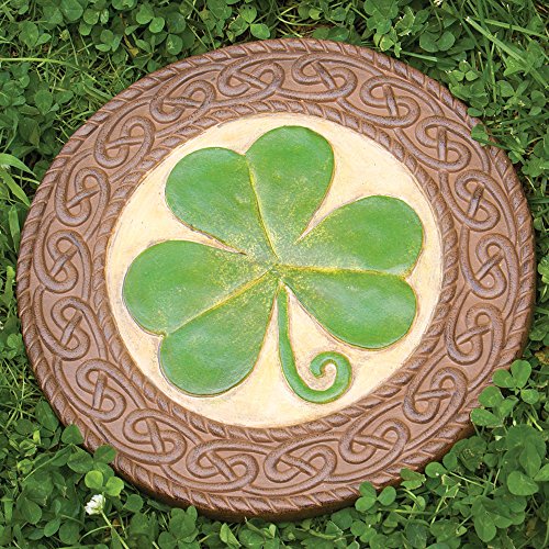 Bits and Pieces - St. Patrick's Day Shamrock Stone - Luck of The Irish - Celtic Knotted Border