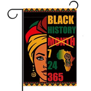 black history month garden flag 12.5×18” black history month decoration african american celebration decoration and supplies for home classroom office