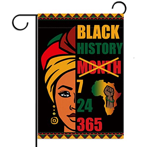 Black History Month Garden Flag 12.5x18'' Black History Month Decoration African American Celebration Decoration and Supplies for Home Classroom Office