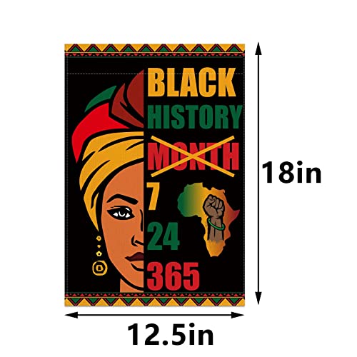 Black History Month Garden Flag 12.5x18'' Black History Month Decoration African American Celebration Decoration and Supplies for Home Classroom Office
