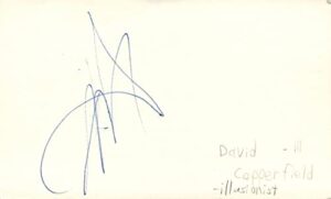 david copperfield magician illusionist autographed signed index card jsa coa