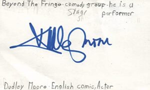 dudley moore english actor comedian movie autographed signed index card jsa coa