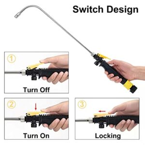 Mist Watering Wand For Hanging Baskets,25 Inch Spray Wand With Adjustable Nozzle, Car Pet Window Cleaning Tool, Great For Watering Seedbeds, Hanging Plants, Deck Plants.（90-degree curved nozzle）