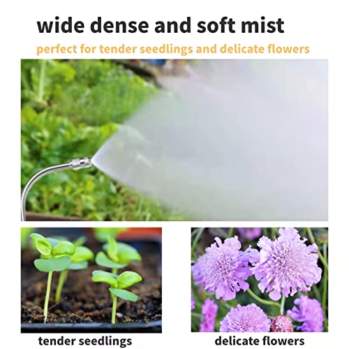 Mist Watering Wand For Hanging Baskets,25 Inch Spray Wand With Adjustable Nozzle, Car Pet Window Cleaning Tool, Great For Watering Seedbeds, Hanging Plants, Deck Plants.（90-degree curved nozzle）