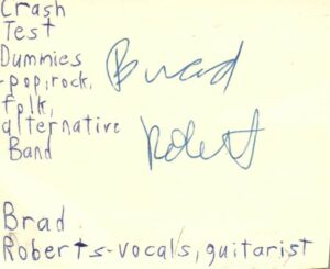 brad roberts bassist vocals crash test dummies rock signed index card jsa coa