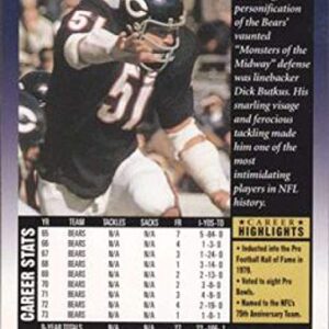 1997 UD Legends Football #17 Dick Butkus Chicago Bears Official Upper Deck NFL Alumni Trading Card