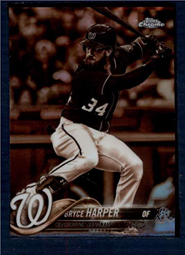 2018 Topps Chrome Refractors Sepia #139 Bryce Harper Nationals MLB Baseball Card NM-MT