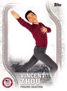 vincent zhou trading card (usa olympics, figure skating) 2018 topps #us18