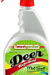 I Must Garden Deer Repellent: Mint Scent Deer Spray for Gardens & Plants – Natural Ingredients – 32oz Ready to Use