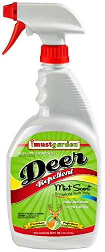 I Must Garden Deer Repellent: Mint Scent Deer Spray for Gardens & Plants – Natural Ingredients – 32oz Ready to Use