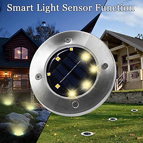 Solar Ground Lights-Upgraded Solar Outdoor Lights Waterproof,Solar Garden Lights Waterproof Bright in-Ground Outdoor Landscape Lighting for Pathway Lawn Patio Yard Deck Walkway (12 Pack)