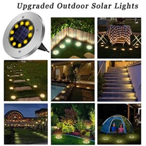 Solar Ground Lights-Upgraded Solar Outdoor Lights Waterproof,Solar Garden Lights Waterproof Bright in-Ground Outdoor Landscape Lighting for Pathway Lawn Patio Yard Deck Walkway (12 Pack)