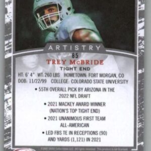 2022 SAGE Artistry Canvas #85 Trey McBride Colorado State Rams RC Rookie Football Trading Card