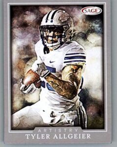 2022 sage artistry silver #87 tyler allgeier byu cougars rc rookie football trading card