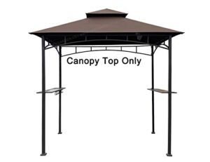 apex garden replacement canopy top can only fit for model #l-gg001pst-f 5′ x 8′ brown double tiered canopy grill bbq gazebo (top only) (brown)