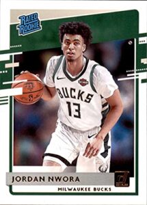 basketball trading card nba 2020-21 donruss #220 jordan nwora rated rookies nm near mint rc rookie bucks