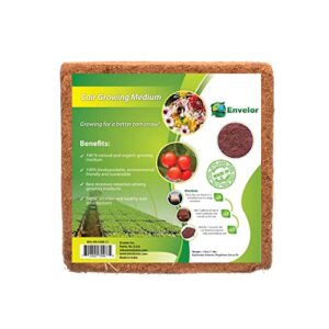 Envelor Coco Coir Brick Coconut Fiber for Plants Natural Garden Soil for Vegetables Potting Soil Block Coco Peat Coco Coir Bulk Coconut Husk Planting Soil 10 lbs Compressed Coconut Coir Brick, 1 Pack