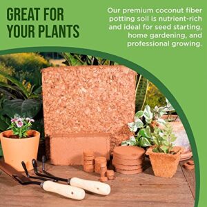 Envelor Coco Coir Brick Coconut Fiber for Plants Natural Garden Soil for Vegetables Potting Soil Block Coco Peat Coco Coir Bulk Coconut Husk Planting Soil 10 lbs Compressed Coconut Coir Brick, 1 Pack