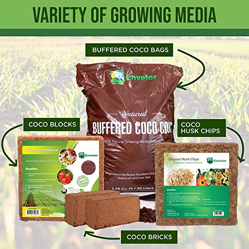 Envelor Coco Coir Brick Coconut Fiber for Plants Natural Garden Soil for Vegetables Potting Soil Block Coco Peat Coco Coir Bulk Coconut Husk Planting Soil 10 lbs Compressed Coconut Coir Brick, 1 Pack