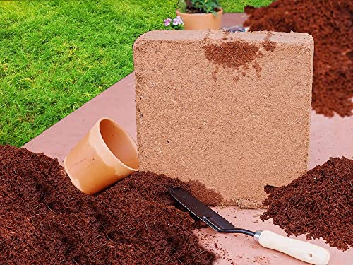 Envelor Coco Coir Brick Coconut Fiber for Plants Natural Garden Soil for Vegetables Potting Soil Block Coco Peat Coco Coir Bulk Coconut Husk Planting Soil 10 lbs Compressed Coconut Coir Brick, 1 Pack